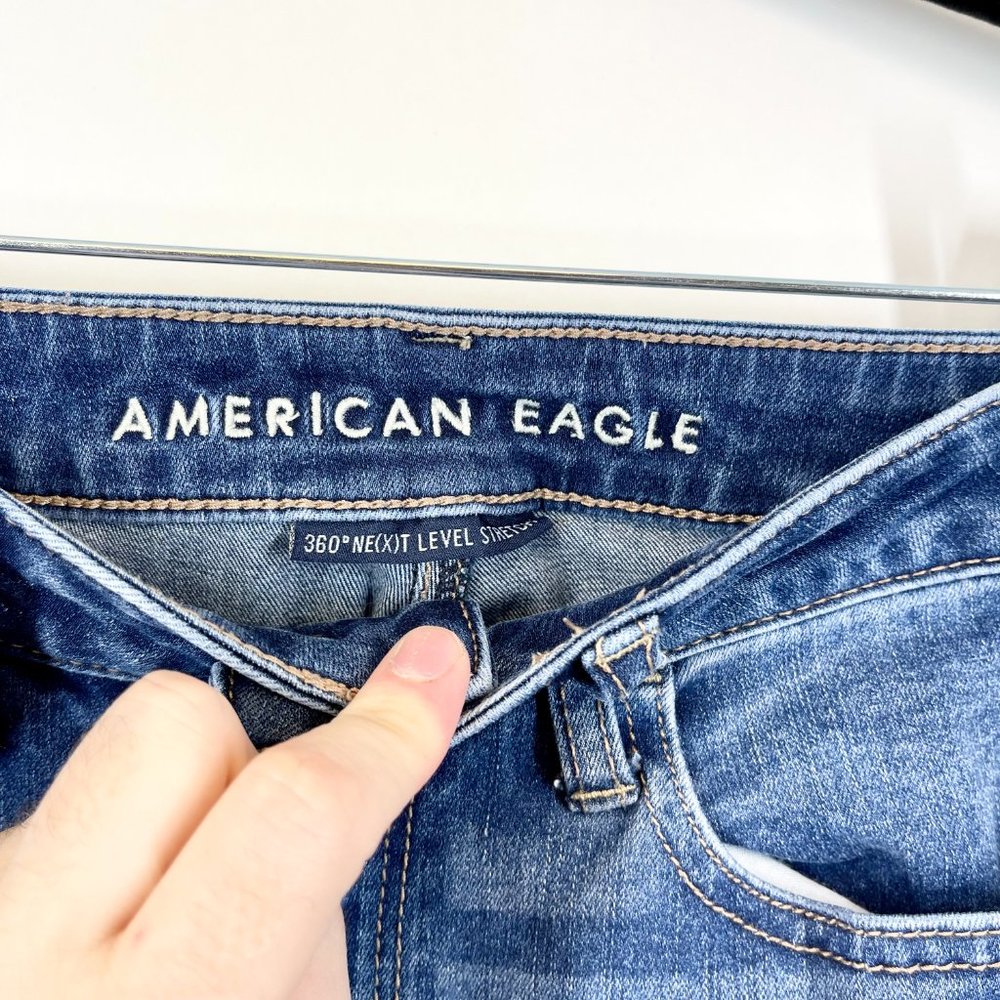 American Eagle Women's Blue 360 Ne(x)t Level Jegging Size 6 Long - Picture 2 of 5
